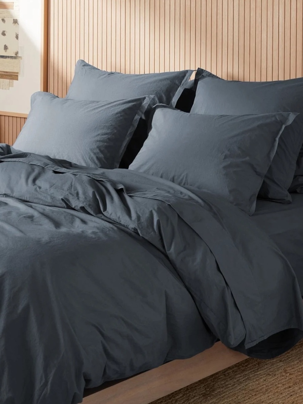 PARACHUTE Brushed Cotton Top Sheet in color Dusk (blue) Sz King Cal King NWOT